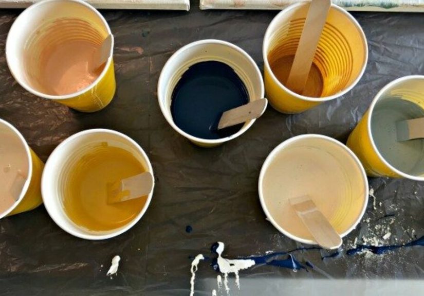 How to Paint Pour in Peaches, Pinks, and Blues DIY