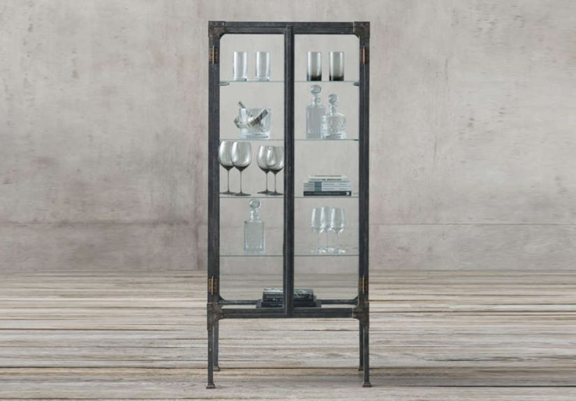Circa 1900s Steel & Glass Surgeon’s Cabinet