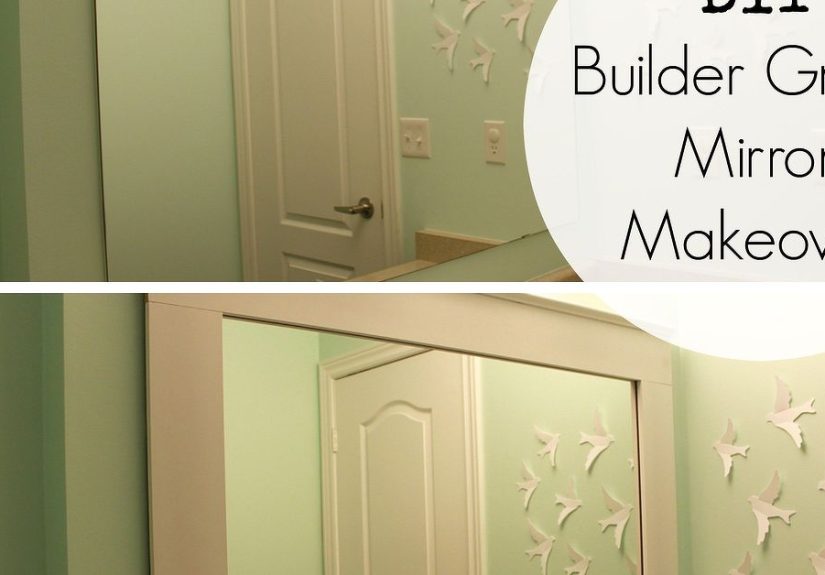 DIY Builder Grade Bathroom Mirror Makeover
