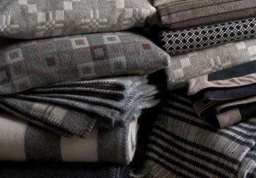 Fabrics & Linens: Melin Tregwynt Black, White, and Silver Selection