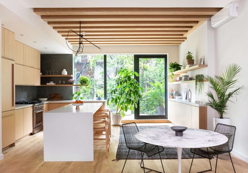 A Blonde Wood Indoor-Outdoor Kitchen Remodel in Brooklyn
