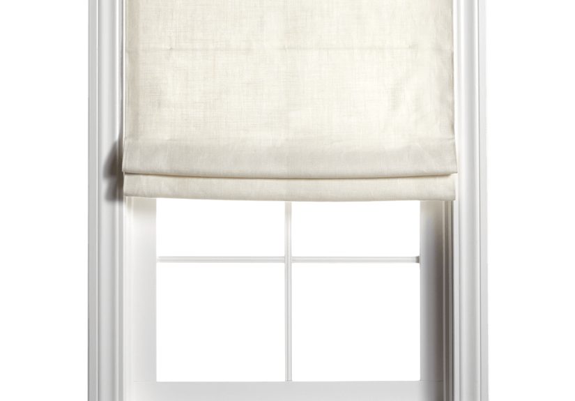 Barn & Willow Belgian Linen Flat Roman Shade – Oyster
