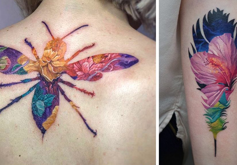 Double Exposure Tattoos by Ukrainian Artist Andrey Lukovnikov