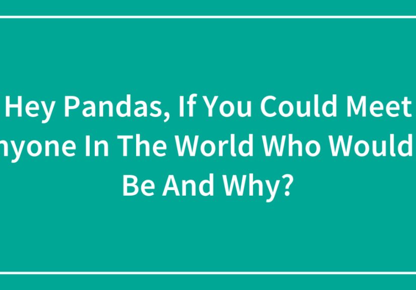 Hey Pandas, If You Could Meet Anyone In The World Who Would It Be And Why?