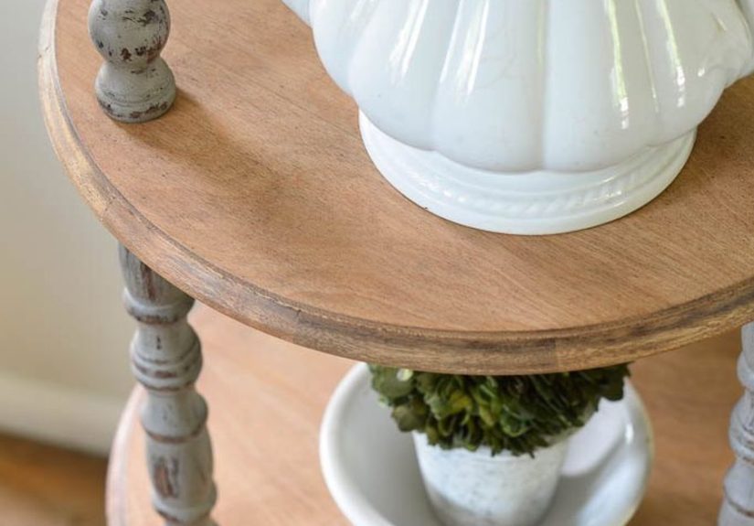 Industrial Farmhouse Inspired Three Shelf Table