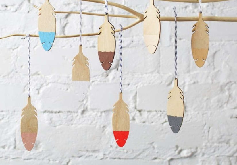 Feather Tag Ornaments