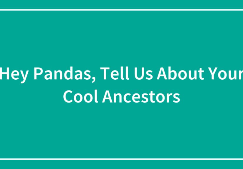 Hey Pandas, Tell Us About Your Cool Ancestors