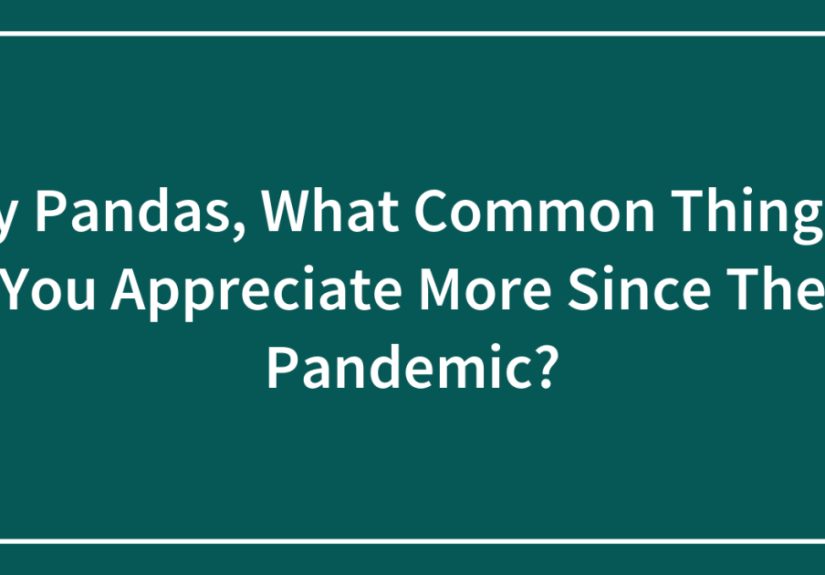 Hey Pandas, What Common Thing Do You Appreciate More Since The Pandemic?