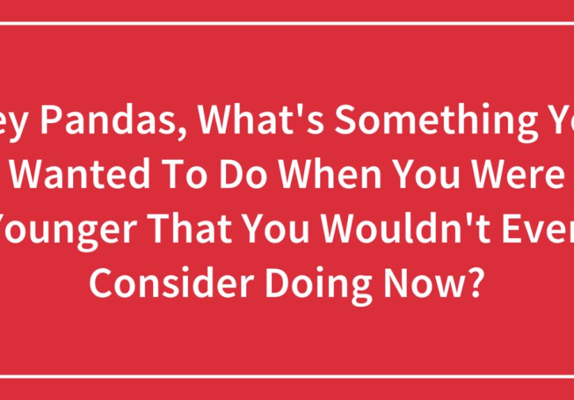 Hey Pandas, What’s Something You Wanted To Do When You Were Younger That You Wouldn’t Even Consider Doing Now?