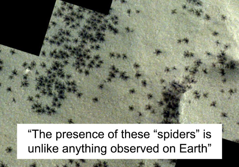 Mars Covered In Hundreds Of “Spiders” In Horrifying New Satellite Footage