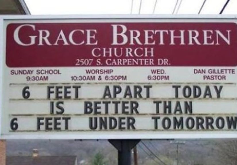 16 Funny Church Signs About Coronavirus
