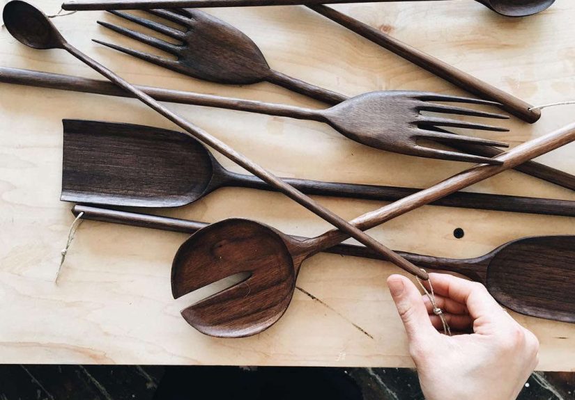 Wooden Cutting Boards and Spoons from Two Tree Studios